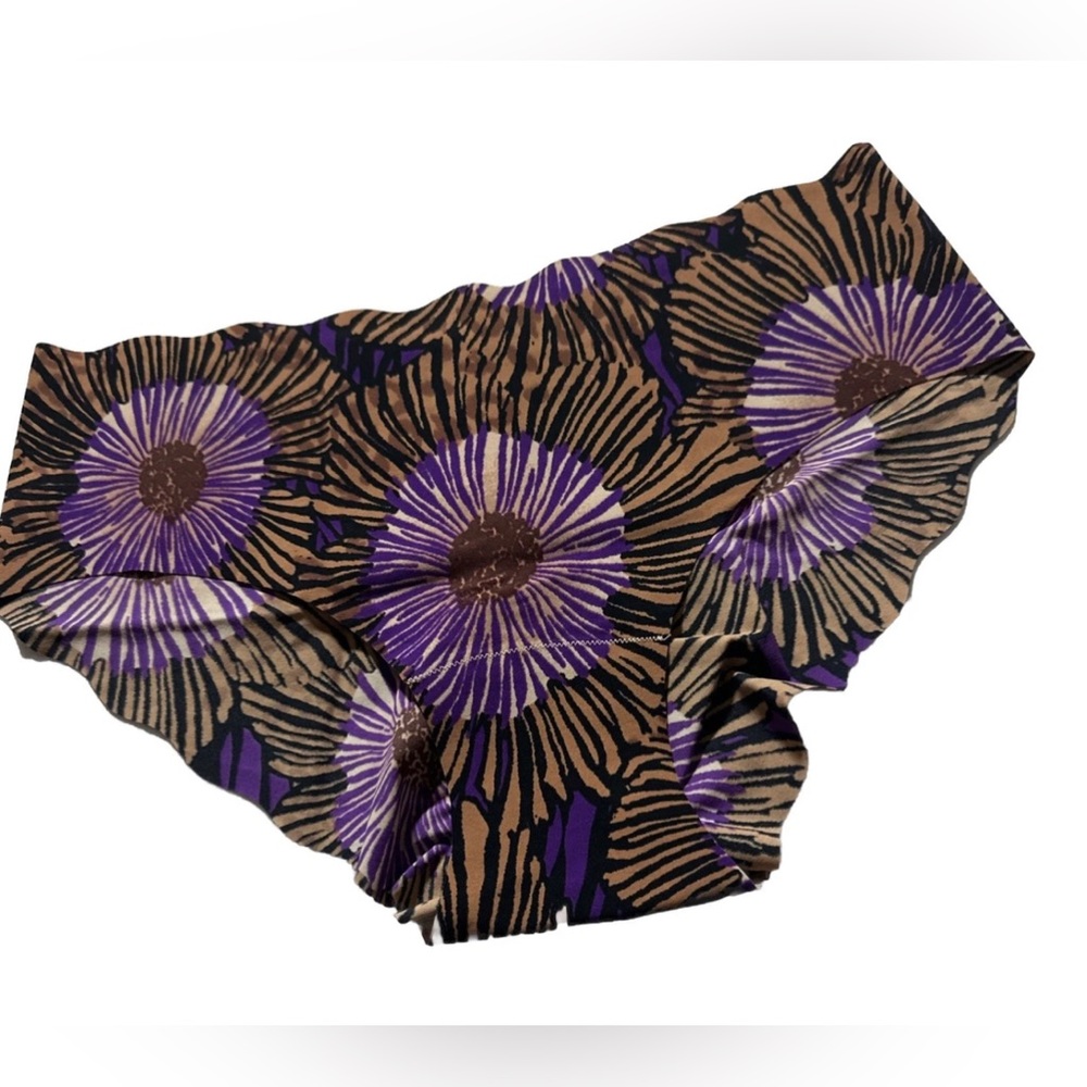 2007 Vintage Victoria’s Secret Very Sexy Floral Purple & Brown Hiphugger Panty